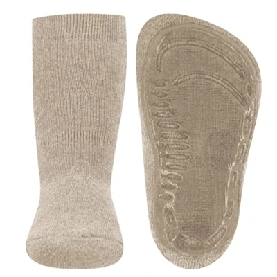 Image of Ewers Unisex Kid&#039;s Stoppersocken SoftStep Uni Socks, Dark Beige Mel, 23 24