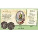 Image of rosarybeads4u St SAINT PATRICK Pewter Pocket Token Medal and Prayer Verse Card Keepsake