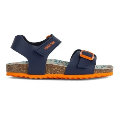 Image of Geox J Ghita Boy B Sandal, Navy Dk Orange, 9 UK Child