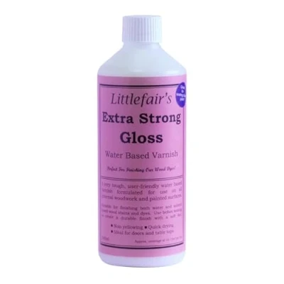 Image of Littlefair&#039;s Varnish for Wood 500ml X Strong &amp; Fast Drying Water Based Interior Polyurethane Finish Lacquer Clear Coat Coating Protector Gloss