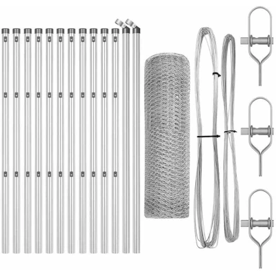 Image of vidaXL Fencing Set of 2 Galvanised steel Large Durable