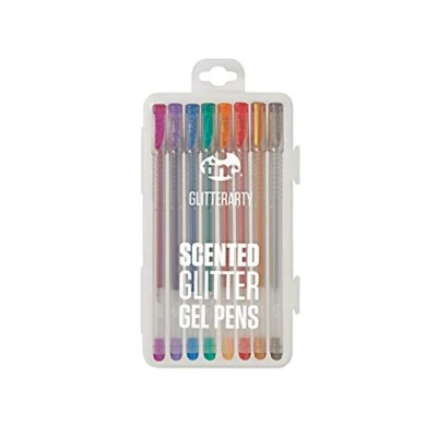 Image of Tinc Glitterarty Liquid Gel Pens for Kids Set of 8 Different Glittery Colours with a Fruity Fragrance Includes Snap Shut Carry Case Great School, Home &amp; Trips Pack 8, GLITGLPN