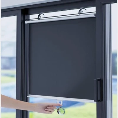 Image of Roller Blinds With Suction Cups, Retractable Sunshade Roll Up Blinds, Sunscreen Blackout Shades, Roof Window Privacy Curtains,Black 68x125cm/27 * 49in