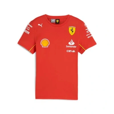 Image of PUMA Scuderia Ferrari Kids 2024 Team Tshirt Burnt Red Size: 7/8 Years