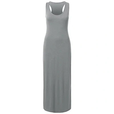 Image of New Women Ladies Jersey Long Summer Vest Racer Muscle Back Maxi Dresses Plus Size 8 26 Silver