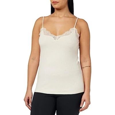 Image of Triumph Women&#039;s Climate Control Camisole Pajama Top, White Dark Combination, 14