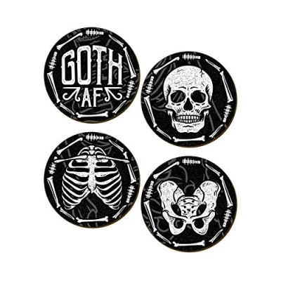 Image of Grindstore Goth AF 4 Piece Coaster Set 9.5 x 9.5cm