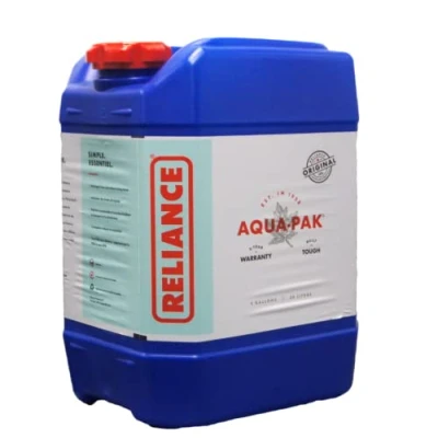 Image of Reliance Products Aqua Pak 5 Gallon Rigid Water Container, Blue, 11.5 Inch x 9.1 15.4