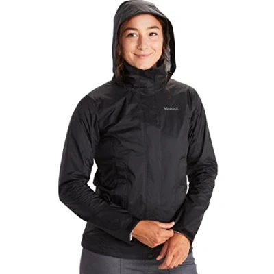 Image of Marmot Women PreCip Eco Jacket, Waterproof Lightweight Hooded Rain Windproof Raincoat, Breathable Windbreaker, Ideal for Running and Hiking