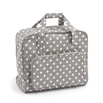 Image of Hobbygift MR4660 8 Value Collection: Sewing Machine Bag: Matt PVC: Grey Linen Polka Dot, Cotton, Assorted, 20 x 43 37 cm