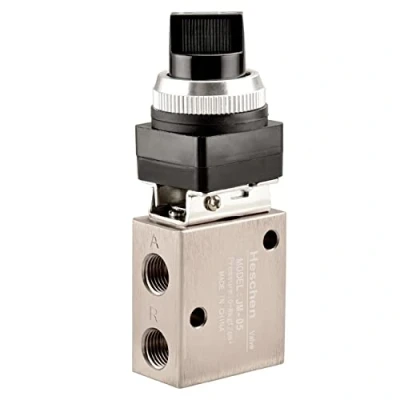 Image of Heschen Pneumatic Selective Knob Mechanical Valve, JM 05, 3 Way 2 Position, PT1/4&#039;&#039;, Normally Closed