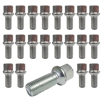 Image of 20 Wheel Bolts Ball Waistband R13 M14 x 1.5 27mm compatible with Jetta VW Golf, Bora, New Beetle, Fox, Polo, T4, Caddy, EOS, Passat, Phaeton, Scirocco, Sharan, Touran, Tiguan