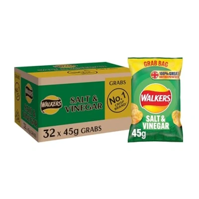 Image of Walkers Crisps Salt &amp; Vinegar 32X45G