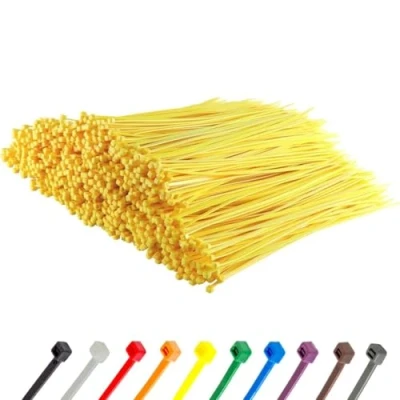 Image of Gocableties Yellow Cable Ties, 300mm x 3.6mm, Bulk Pack of 1000, 12 Premium Nylon Zip Multi Purpose Plastic Tie Wraps, Secure Self Locking Mechanism, for Home, Garden, Office and DIY