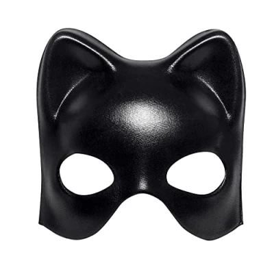Image of Boland 00253 Eye Mask Cat Black for Adults Half Face Unisex Carnival Fancy Dress Theme Party Halloween