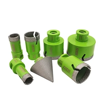 Image of FACHLICH Diamond Drill Core Bits Set 20/25/35/40/50/68mm Tile Hole Saw Kit with 50mm Beveling Chamfer Bit for Porcelain Granite Marble