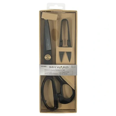 Image of Milward Dressmakers Scissors Gift Set, Black, 23cm Dressmaking Shears, 10cm Thread Snips, 2189025