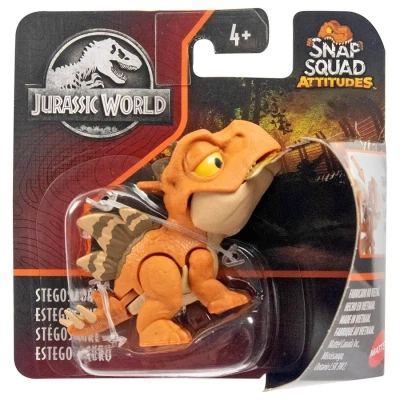 Image of Jurassic World Snap Squad Attitudes Stegosaurus Dinosaur Figure