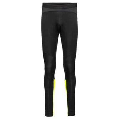 Image of GORE WEAR Men&#039;s Running Tights, R5, TEX INFINIUM, Black/Neon Yellow, S