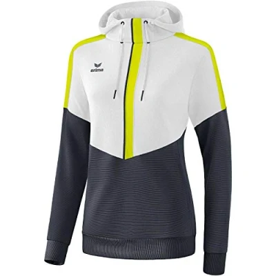 Image of Erima Squad Hoody White/Slate Grey/Bio Lime, 36