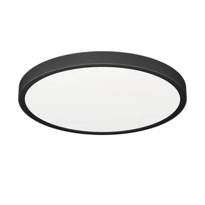 Image of Eglo LED Ceiling Light Fitting Fueva 6, Round lamp, Bathroom Lighting, Flush luminaire Made of Plastic in Black and White, Warm White Cold IP44, Ø 28 cm