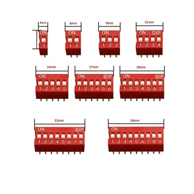 Image of DollaTek DIP Switch Assortment Kit 1 2 3 4 5 6 7 8 9 Positions