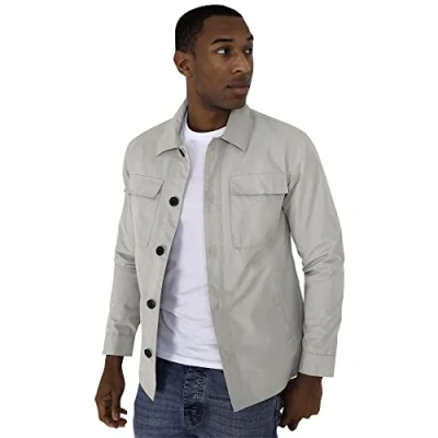 Image of BRAVE SOUL Men&#039;s Casual Lightweight Jacket Long Sleeve Collar Formal Travel Pockets