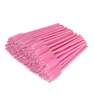 Image of G2PLUS 100 PCS Pink Eyelash Brushes Spoolies Eyebrow Spoolie Disposable Mascara Wands Extension for Extensions