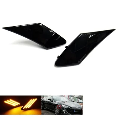 Image of RZG 2x Black Smoked Lens Side Bumper Indicator Amber LED Marker Light For 2012 up BRZ 86 GT86 FR S