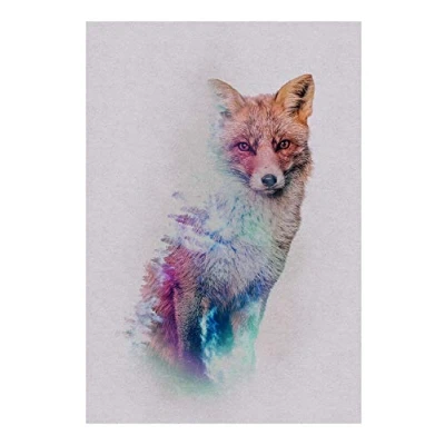 Image of Komar Wall Picture Animals Forest Fox Poster Living Room Bedroom Decoration Art Print Without Frame Available in 3 Sizes, , Colourful, 30 x 40 cm