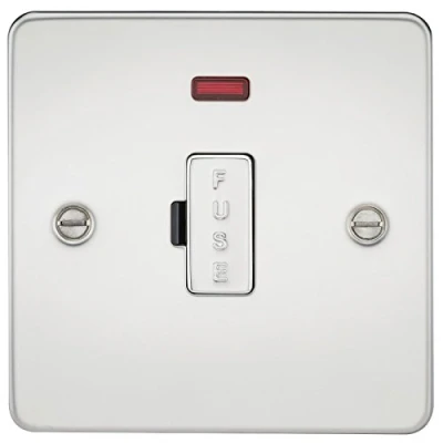 Image of KnightsBridge Flat Plate 13A fused spur unit with neon polished chrome