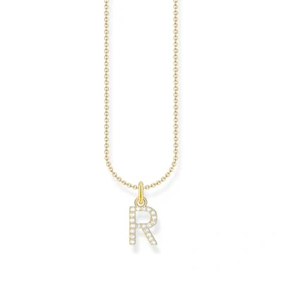 Image of THOMAS SABO Letter R Necklace 925 Sterling Silver with Zirconia KE2257 051 14