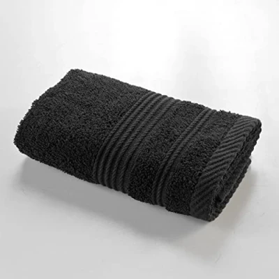Image of Douceur d&#039;Intérieur, Tendresse Guest Towel (30 x 50 cm) Black Sponge Plain