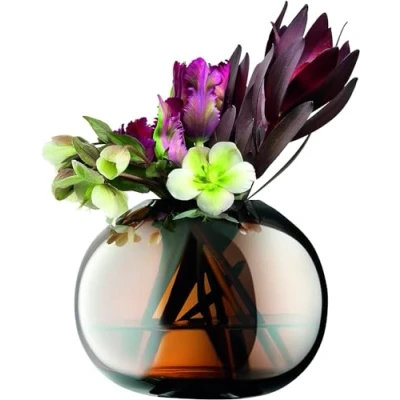 Image of LSA Epoque Vase H13.5cm Amber/Lustre 1 Unit Mouthblown &amp; Handmade Glass EQ12