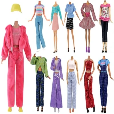 Image of Doll Clothes, Lance Home 5 Sets Fashion Outfits Autumn Dresses Spring clothes Sweater Pants Shoes Socks Bag For 29cm Dolls Accessories Baby Gifts