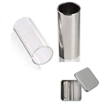 Image of 2 Pieces 6 cm Plastic Slide and Stainless Steel With Box For Guitar,Bass