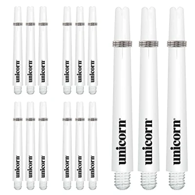 Image of Unicorn Dart Shafts Gripper 3 Value Pack Durable Nylon White 15 Stems Short 34.4 mm