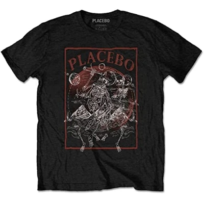 Image of Placebo Mens Tshirt 2XL Astro Skeletons Black
