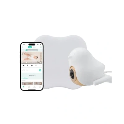 Image of CuboAi Sleep Safety Bundle for Proactive Alerts &amp; Breathing Motion Detection: 2.5K QHD Night Vision WiFi Baby Monitor Camera, 2 way Audio, Temperature Humidity Sensor, Lullabies App Control