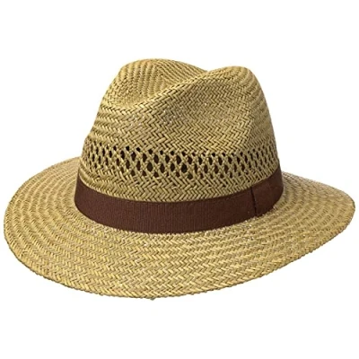 Image of Lipodo Sun Traveller Straw Hatfor Men Men&#039;s hat with Grosgrain Band Spring Summer (L (58 59 cm) Nature)