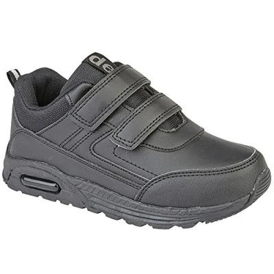 Image of Infant Boys Kids Touch Fastening Air School Casual Smart Trainers Shoes Size 6 2 Black UK 11