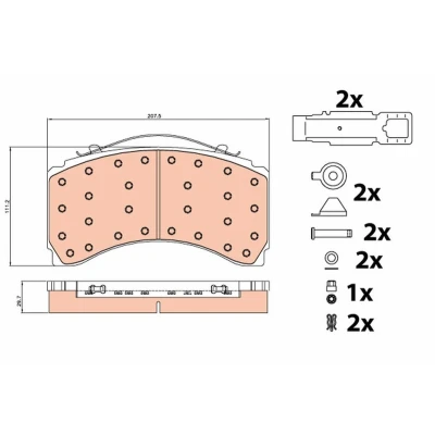 Image of 0064201520, A0064201520 Brake pad set TRW GDB5116 MERCEDES BENZ: ACTROS MP4 / MP5