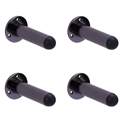 Image of HANDLEZONE® 4 Pack 75mm / 3 inch Projecting Skirting Or Wall Mounted Door Stop Black Nickel