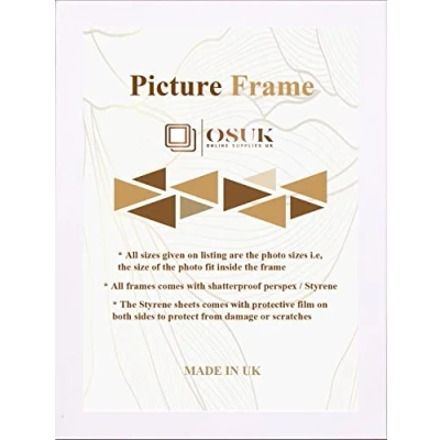 Image of OSUK 12x17 Inch Frame White Photo with Clear Perspex Front &amp; Wall Mounting to Hang Portrait or Landscape (White, 12x17&quot; (DIN A3))
