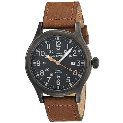 Image of Timex Men Analog Quartz Watch with Leather Strap TW4B125009J