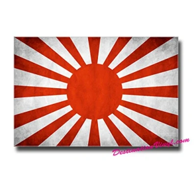 Image of 2 x Glossy Vinyl Stickers Japan Flag Distressed Gift Idea Japanese Sun #0010 (As shown.)