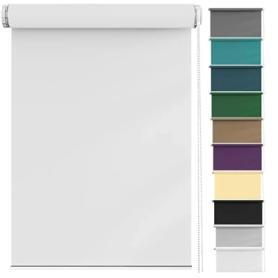 Image of Window Shades 100 x 140 cm Privacy Protection Easy to Install, Blinds Blackout Curtains Fit Home Office for Any Window, Loft, White