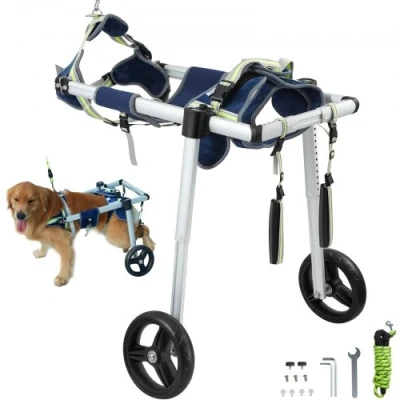 Image of VEVOR 2 Wheels Dog Wheelchair for Back Legs, Pet Lightweight &amp; Adjustable Assisting in Healing, Cart/Wheelchair Injured, Disabled, Paralysis, Hind Limb Weak Pet(L)