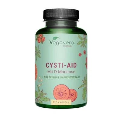 Image of Vegavero Cystitis Relief 100% Natural UTI Support 2000 mg D Mannose and Cranberry Extract with Grapefruit Seed, Stinging Nettle Bearberry Extracts NO Additives Vegan