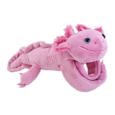 Image of Wild Republic Huggers Axolotl, Snap Bracelet, Gift for Kids, Plush Toy, Fill is Spun Recycled Water Bottles, 8 Inches